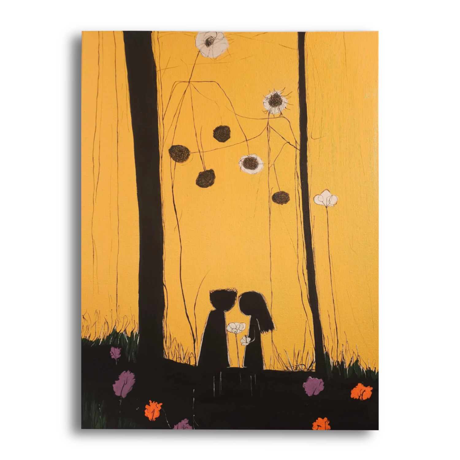 In the forest street art painting by Exgyryd, view 1