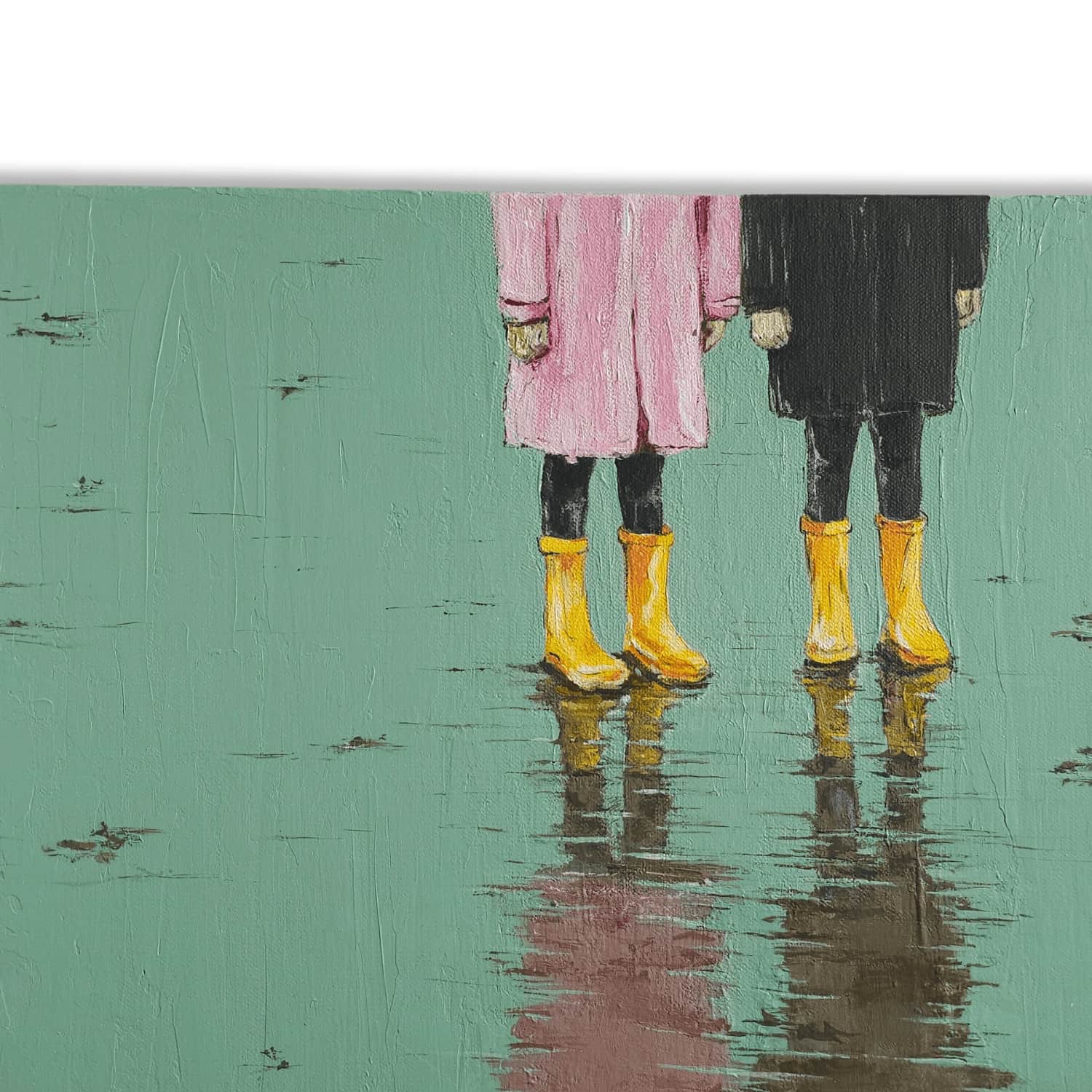 Yellow rubber boots and the Barents Sea street art painting by Exgyryd, view 2