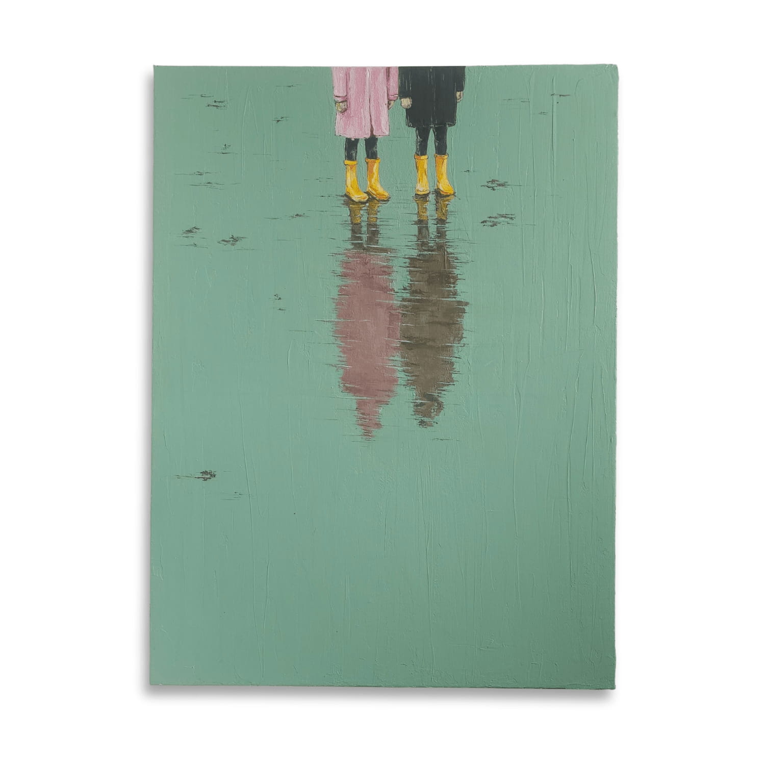 Yellow rubber boots and the Barents Sea street art painting by Exgyryd, view 4