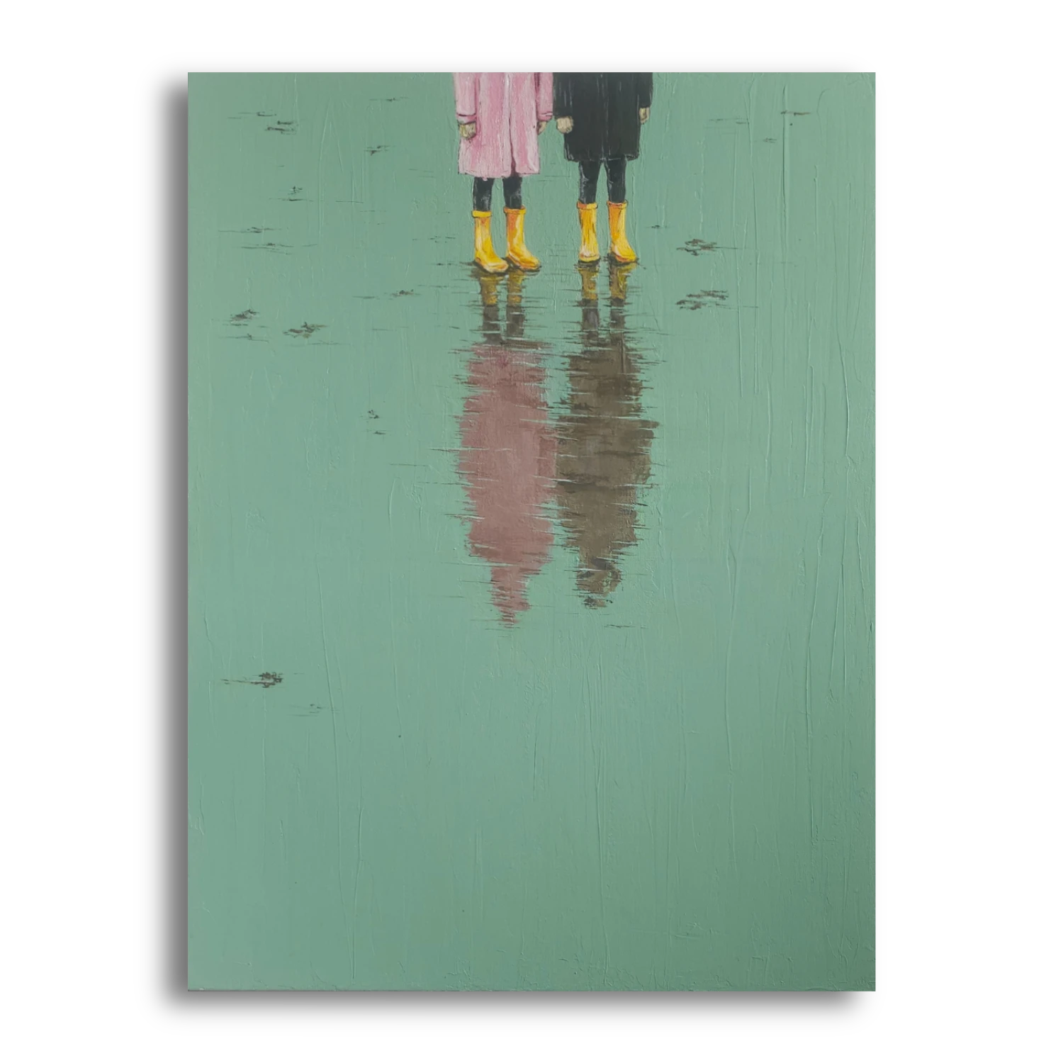 Yellow rubber boots and the Barents Sea street art painting by Exgyryd, view 1