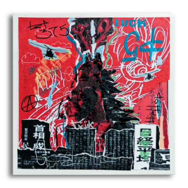 Streetzilla street art painting by LUCK