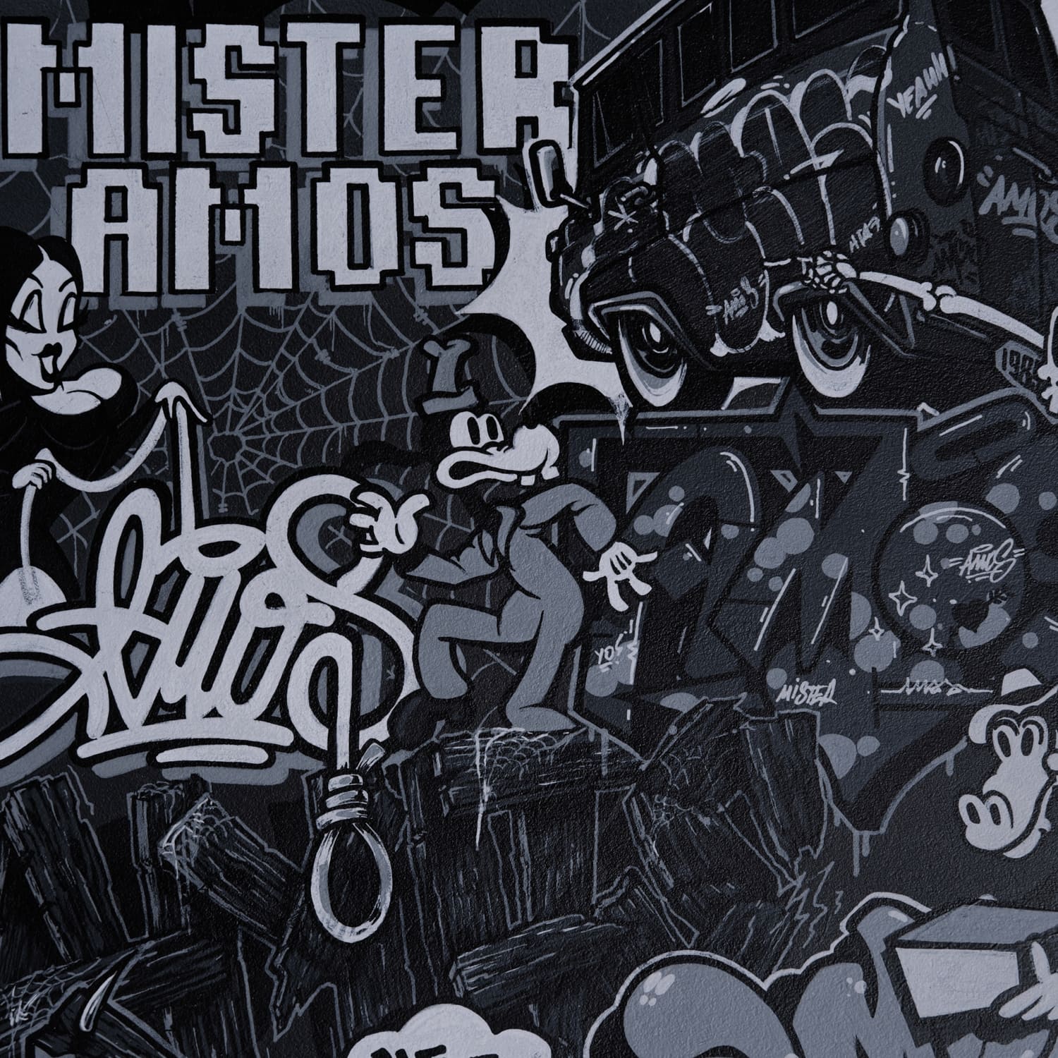 The night commotion street art painting by Mstr.Amos, view 6