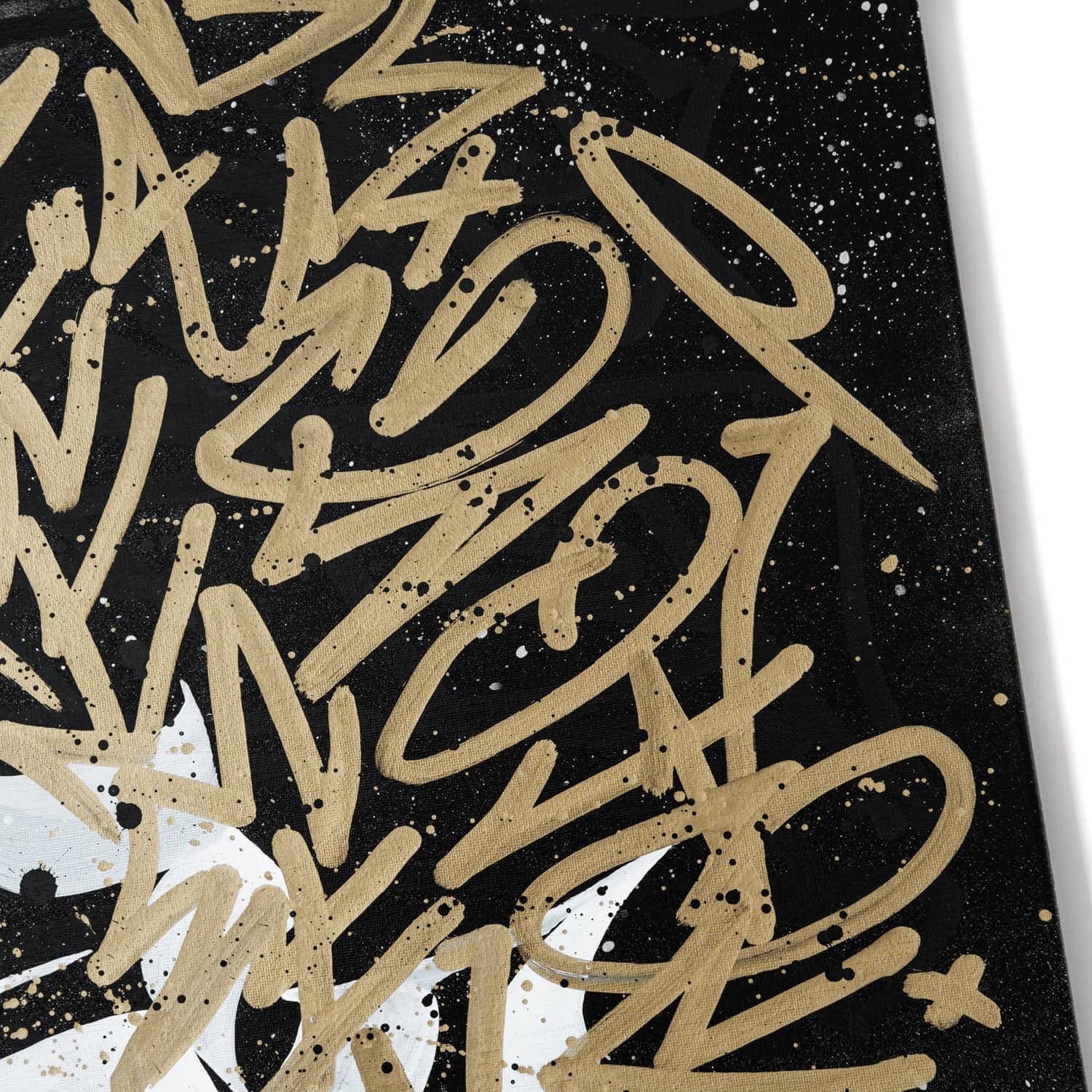 Golden accent street art painting by Nikmas, view 5