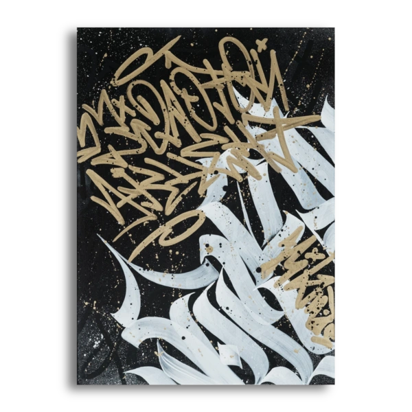 Golden accent street art painting by Nikmas