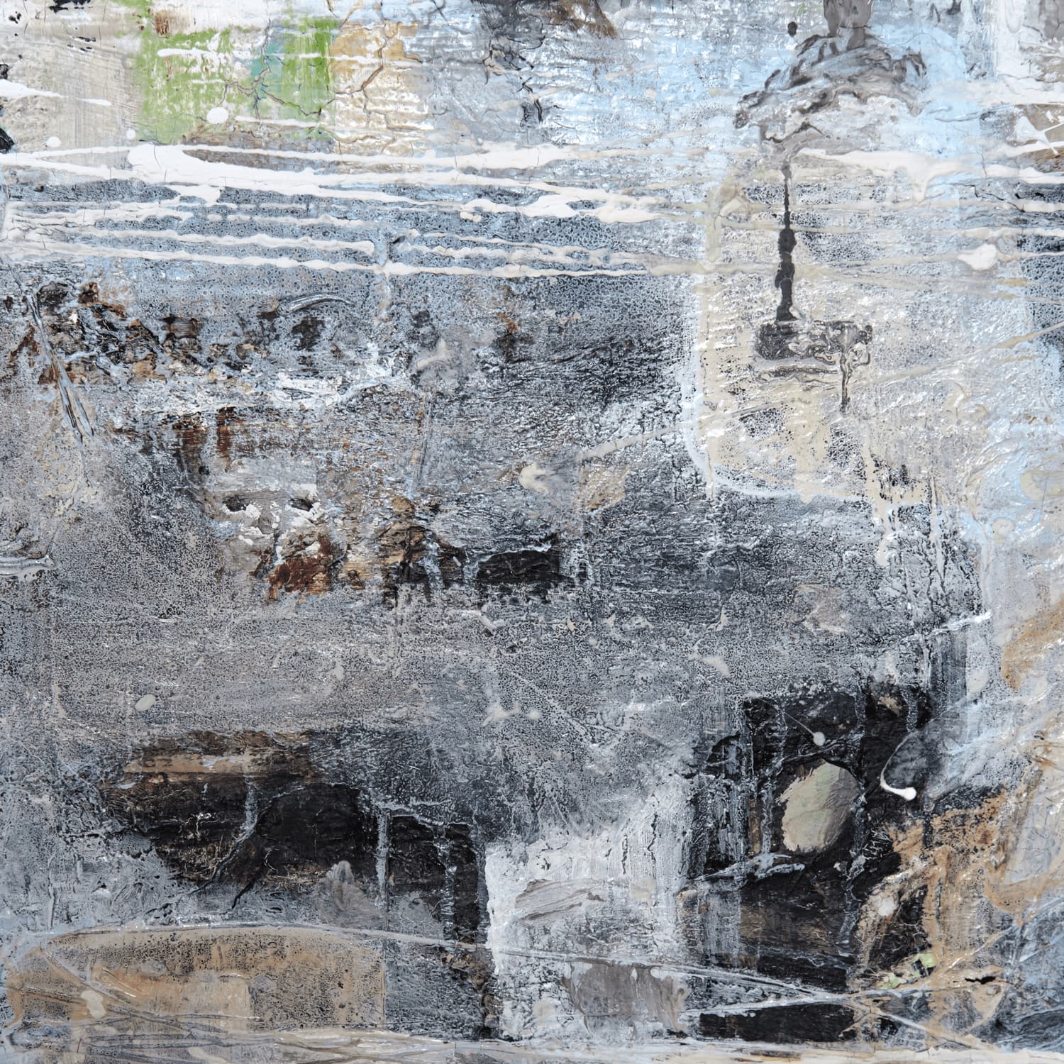 Stone City (Left Panel) street art painting by Nina Lepshey, view 5