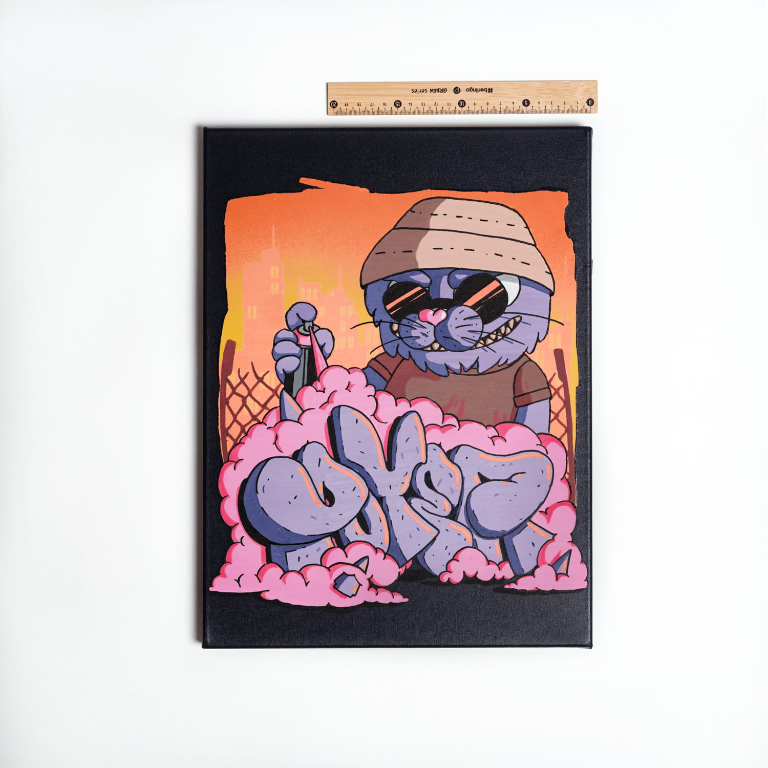 Street cat street art painting by Poyer, view 4