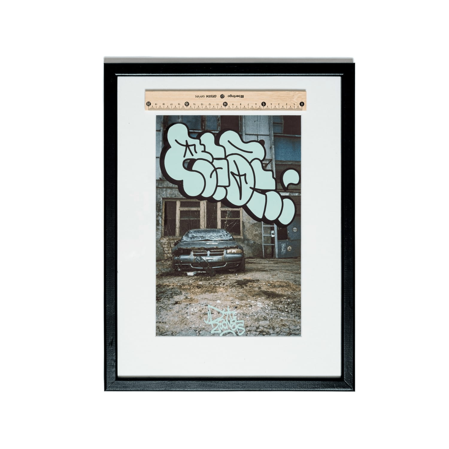 Abandoned Car street art painting by REON, view 2