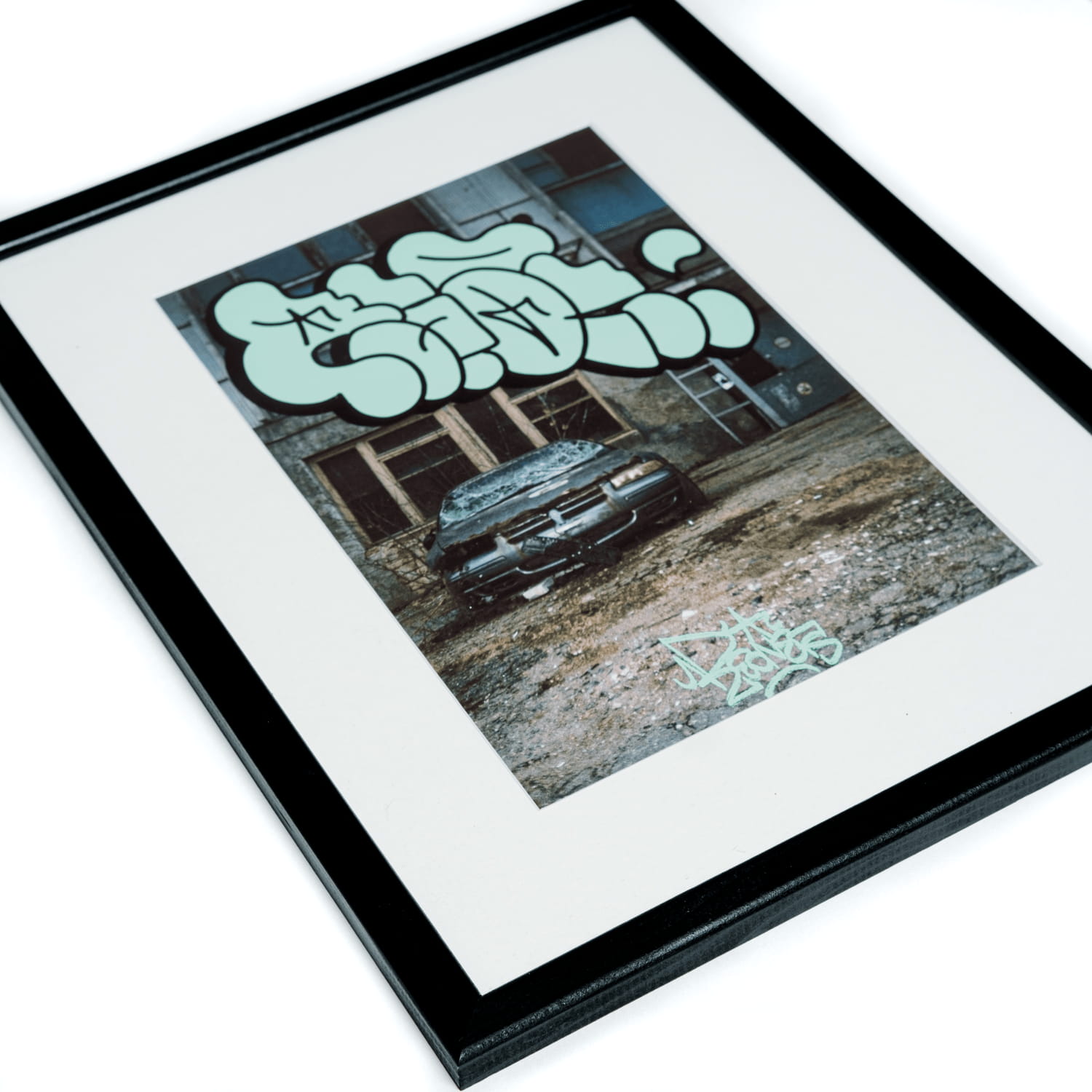 Abandoned Car street art painting by REON, view 4