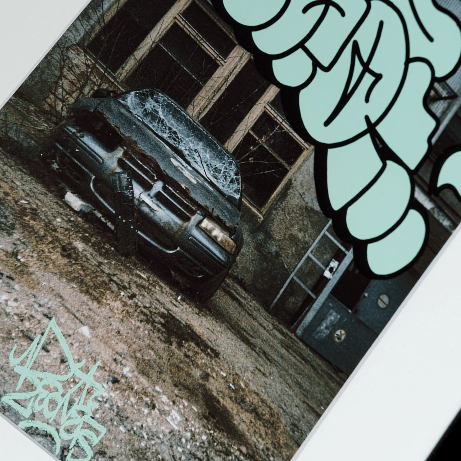 Abandoned Car street art painting by REON, view 5