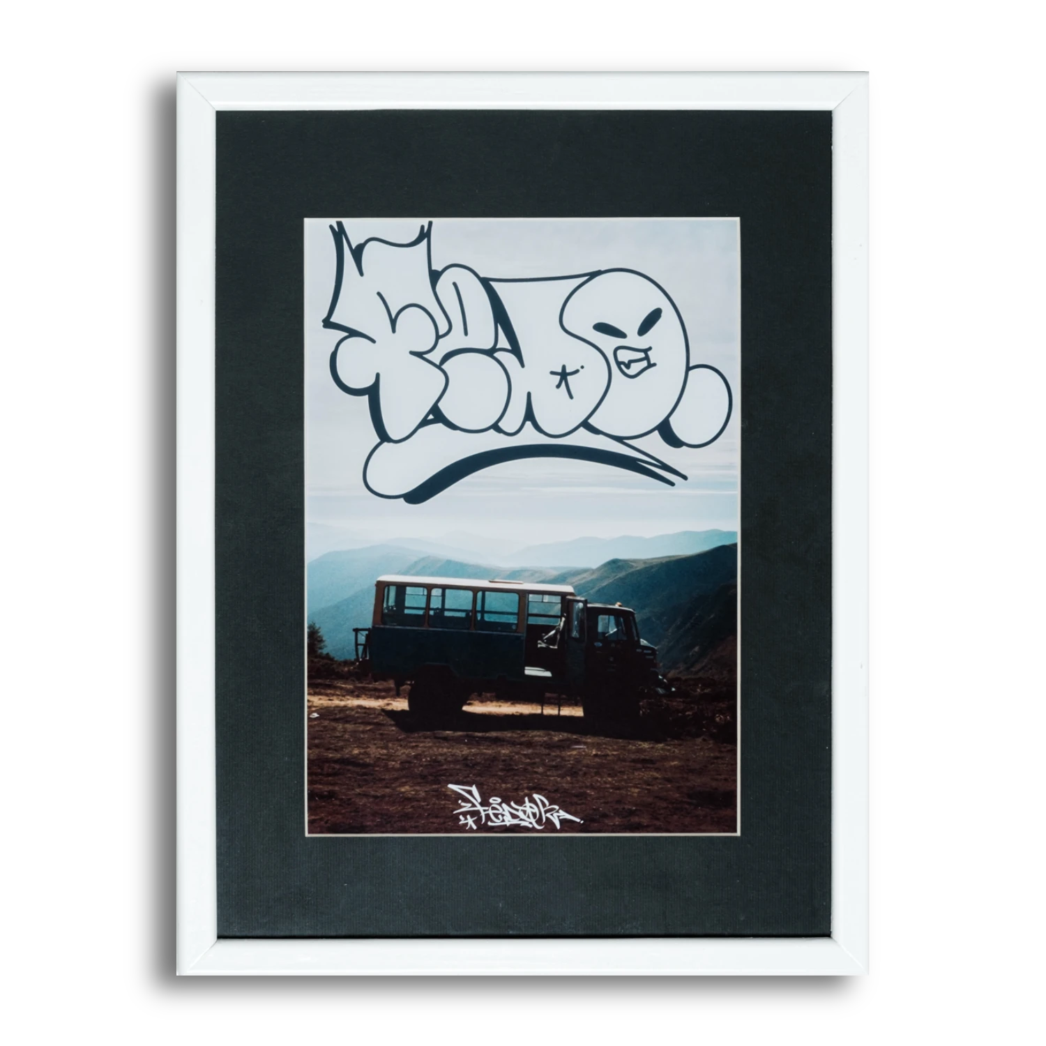 Mountain Bus, graffity by Fedo street art painting by REON, view 1