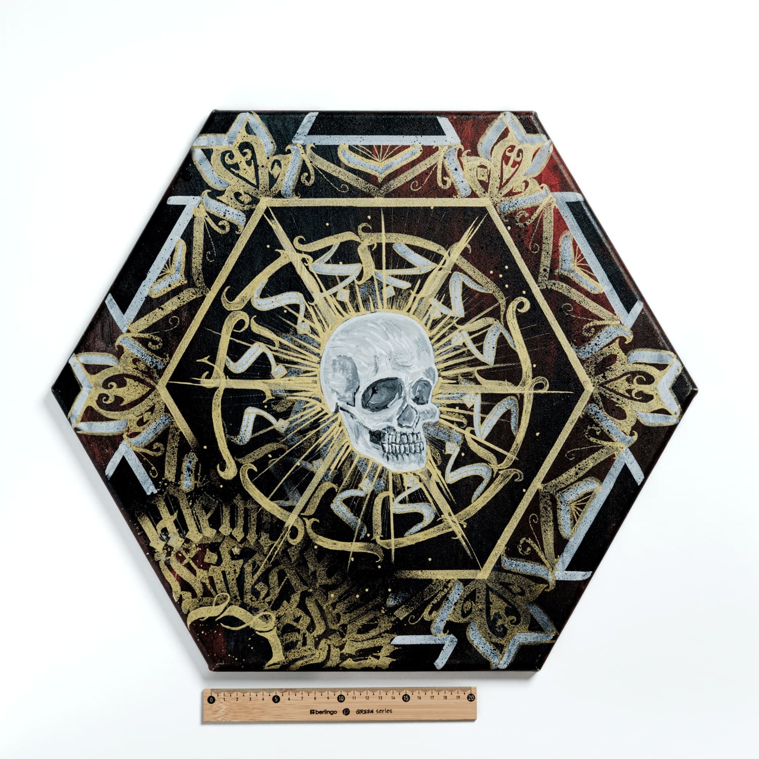 Memento mori street art painting by Richy_Art, view 2