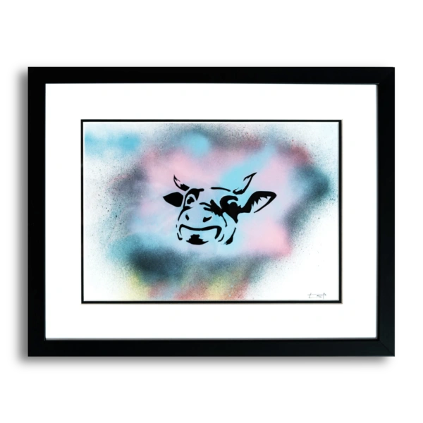 Funny Cow street art painting by tcp375